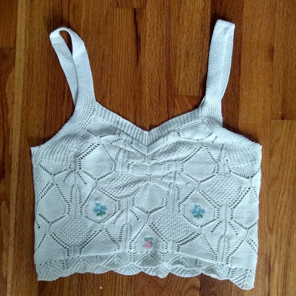 Embroidered Crop Top